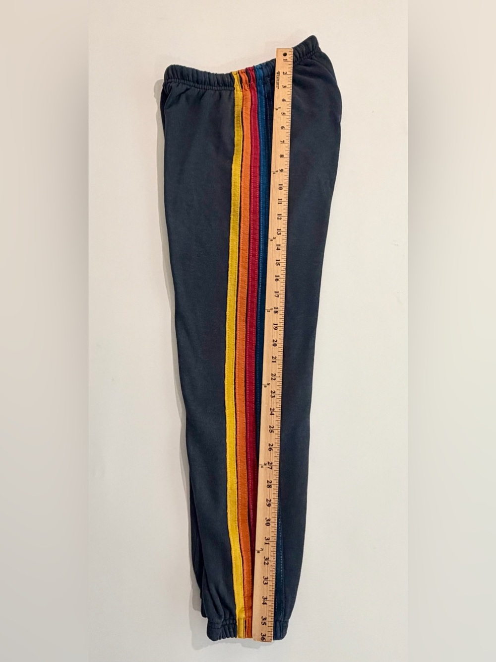 Aviator Nation 5 Stripe Rainbow Navy Charcoal Hoodie Sweatpants Set XS - Picture 14 of 15